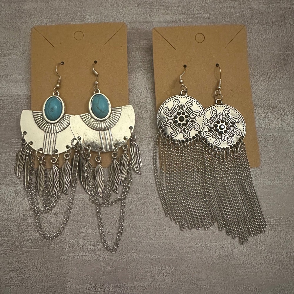 Paparazzi Jewelry Set of 2‎ Dangling Earrings NWOT Display pieces - Never used